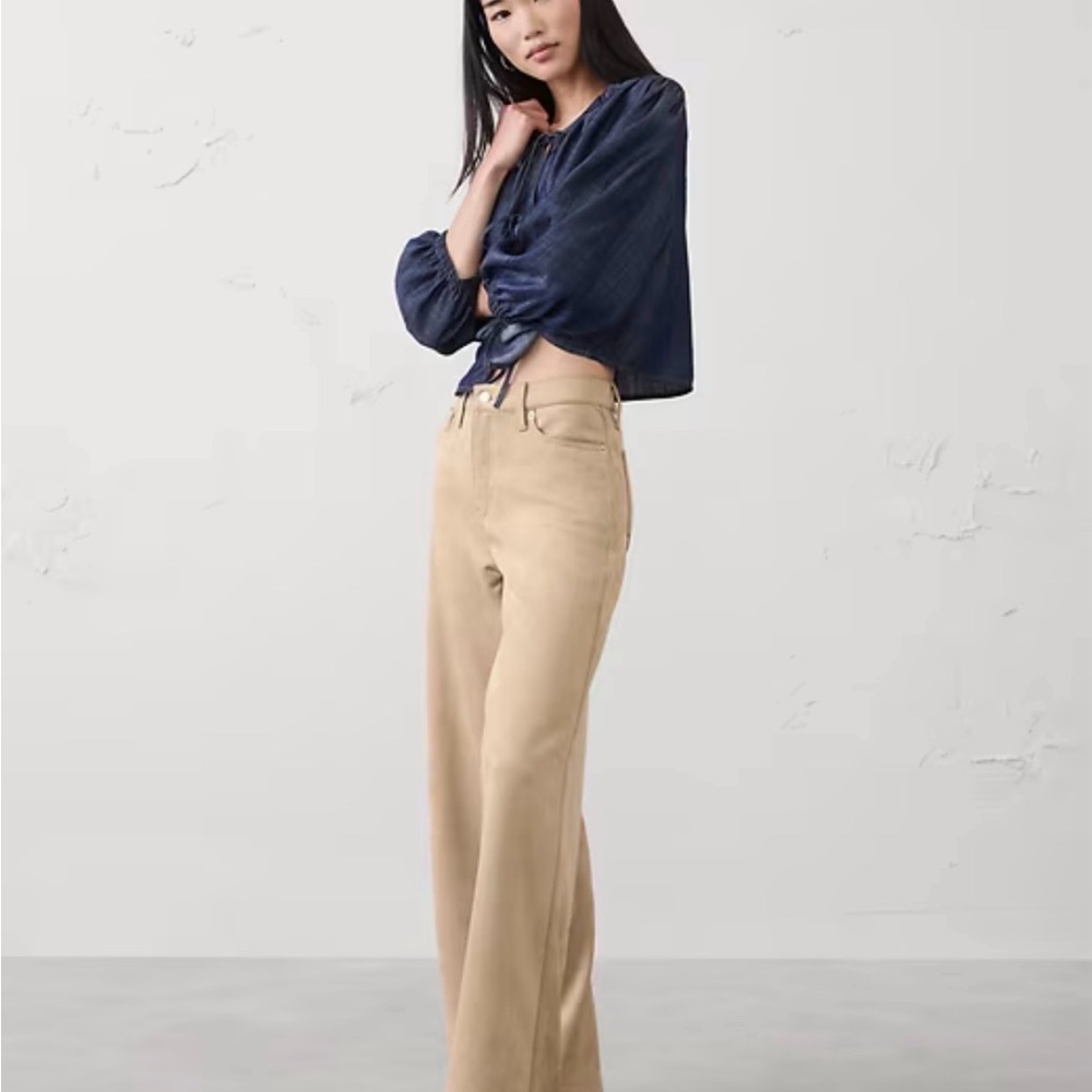 Banana Republic Camel Suede wide leg pants